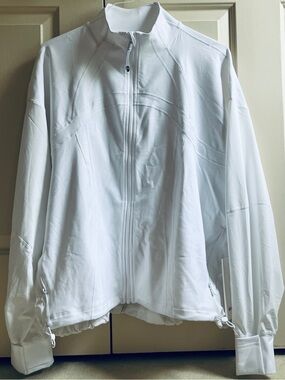 NWT!🍒LULULEMON sz 14 RELAXED-FIT DEFINE JACKET Classic WHITE *Luon/Swift